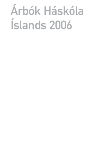 ÃrbÃ³k HÃ¡skÃ³la Ãslands 2006 - HÃ¡skÃ³li Ãslands