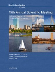 15th Annual Scientific Meeting - Heart Failure Society of America