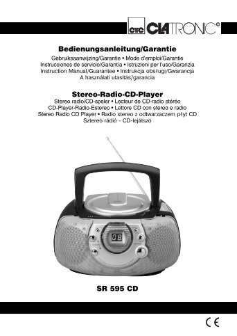 SR 595 CD Bedienungsanleitung/Garantie Stereo-Radio ... - Clatronic