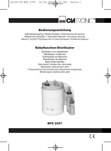 Bedienungsanleitung BFS 2357 Babyflaschen-Sterilisator - Clatronic