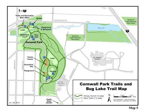Map Of Cornwall Park Cornwall Park &Amp; Bug Lake Trails - City Of Bellingham, Wa