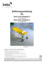 Bedienungsanleitung für Vario-Line Kompakt 2 - beka hospitec