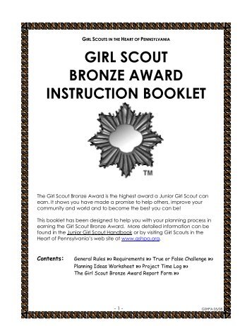 Girl Scout Bronze Award - Girl Scouts in the Heart of Pennsylvania