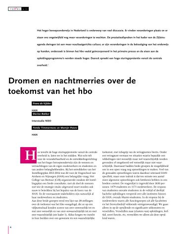 Dromen en nachtmerries over de toekomst van het hbo (auteurs ...