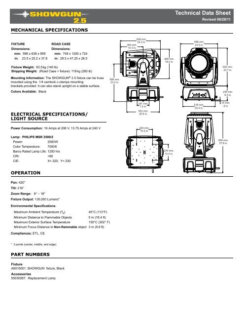 Technical Data Sheet - High End Systems