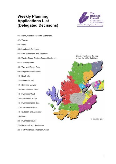 Delegated Decisions Sep 14th - The Highland Council