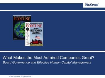 What Makes the Most Admired Companies Great - Hay Group