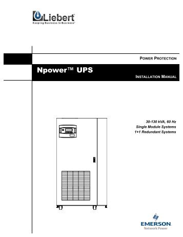 Liebert Npower; Installation Manual - Emerson Network Power