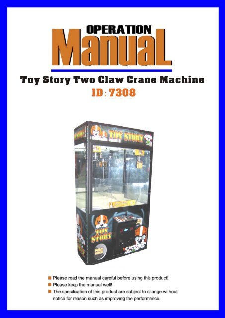 Toy Story Two Claw Crane Machine ID:7308