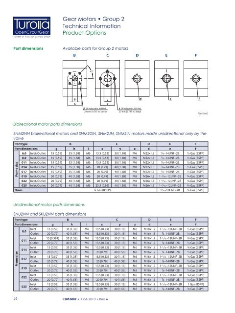 Gear Motors Group 1, 2 and 3 Technical Information - Sauer Bibus