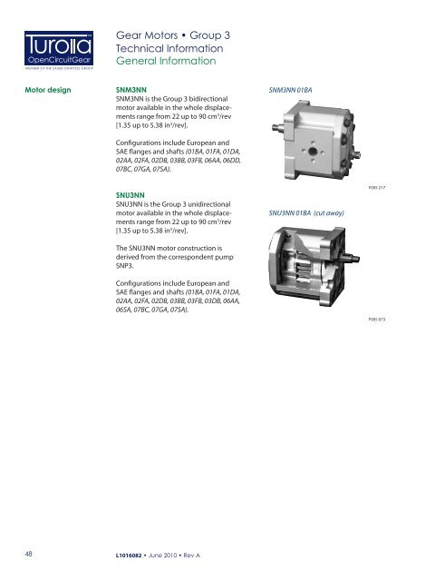 Gear Motors Group 1, 2 and 3 Technical Information - Sauer Bibus