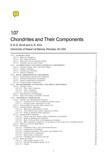 1.07 Chondrites and Their Components