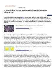 Is the reliable prediction of individual earthquakes a realistic ...