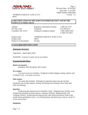 SAFETY DATA SHEET - Hill Brothers Chemical Co.