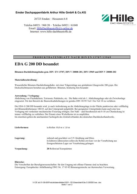 CE-Datenblatt-Eda G 200DD bes.pdf - Emder Dachpappenfabrik