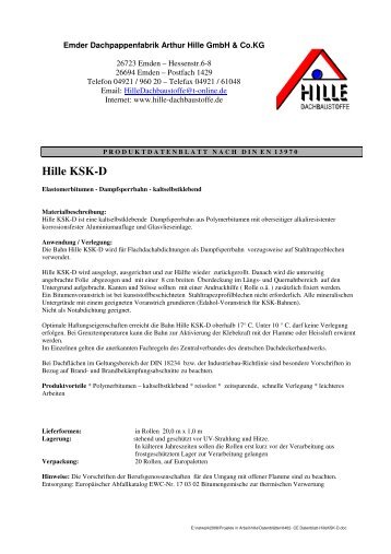 0402- CE Datenblatt-HilleKSK-D.pdf - Emder Dachpappenfabrik