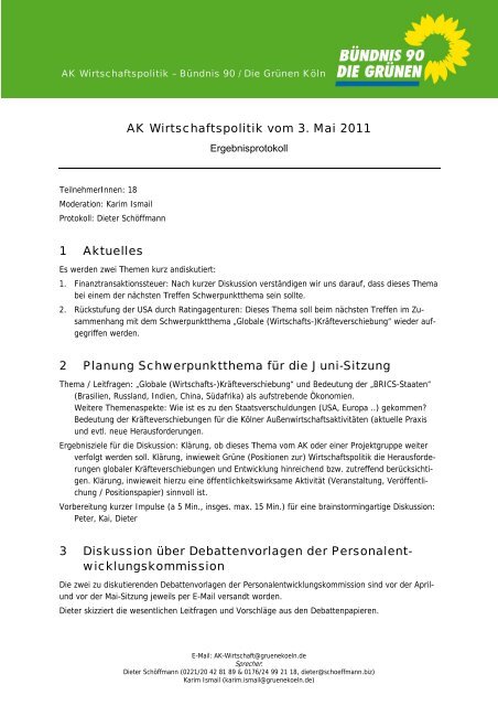 Ergebnisprotokoll (PDF 55 KB - Bündnis 90/Die Grünen ...