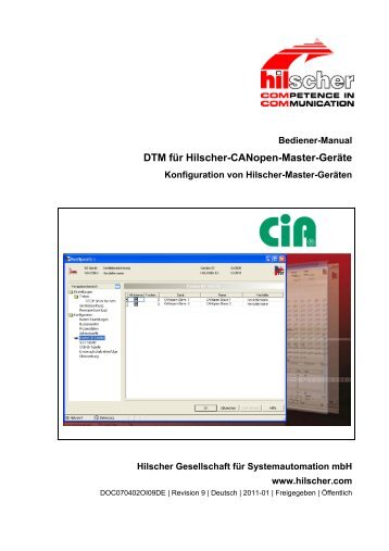 DTM fÃ¼r Hilscher-CANopen-Master-GerÃ¤te