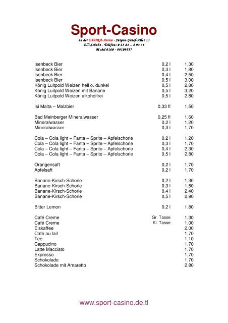 Getränkekarte (PDF) - Hamm-Mitte.de