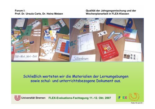 FLEX - Arbeitsgebiet Grundschulpädagogik - Universität Bremen