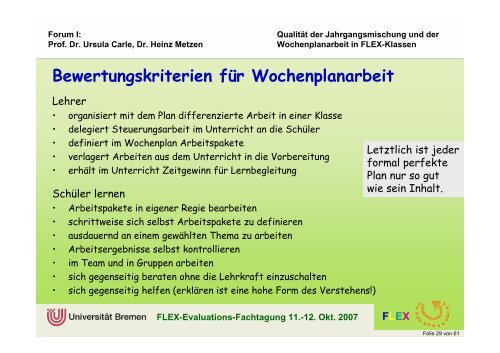 FLEX - Arbeitsgebiet Grundschulpädagogik - Universität Bremen