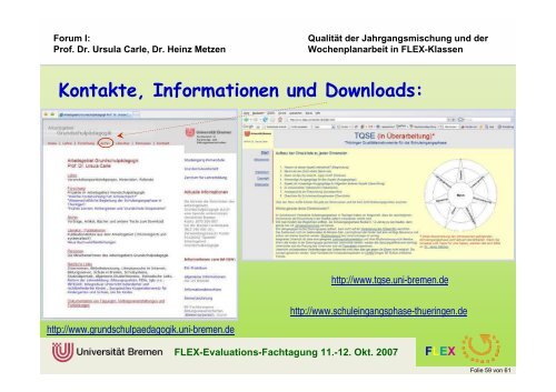 FLEX - Arbeitsgebiet Grundschulpädagogik - Universität Bremen