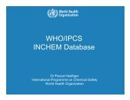 WHO/IPCS INCHEM Database - Collaborative on Health and the ...