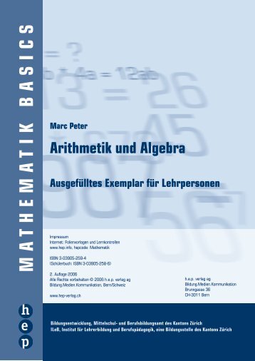 Arithmetik und Algebra - hep verlag