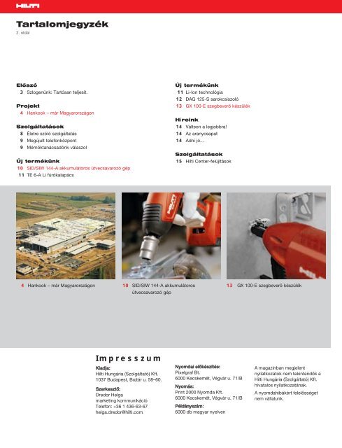 Hilti Magazin 2007/5. szÃ¡m - WebDream