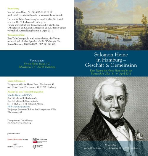 Salomon Heine in Hamburg – Geschäft &amp; Gemeinsinn - Heine-Haus