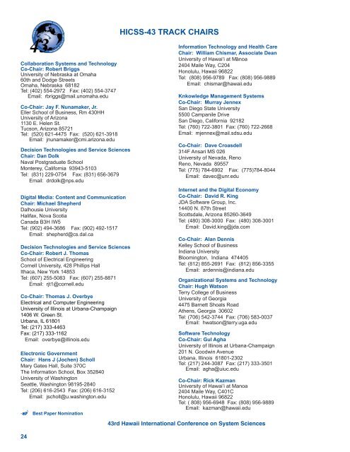 Paper Presentation Schedule - hicss