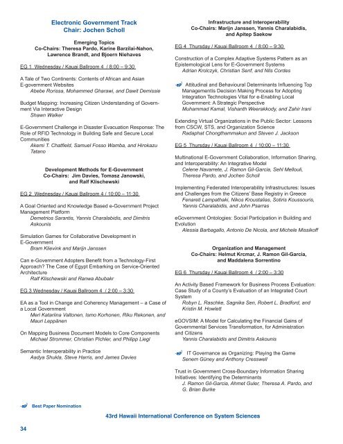 Paper Presentation Schedule - hicss