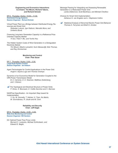 Paper Presentation Schedule - hicss