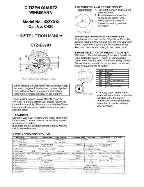 citizen eco drive world chronograph manual