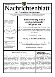Nachrichtenblatt - Gemeinde Heiligenkreuz