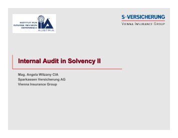 Internal Audit in Solvency II