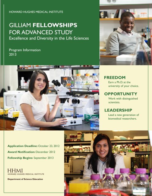 2013 Program Information Howard Hughes Medical Institute