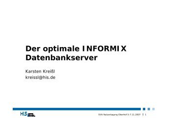 Der optimale INFORMIX Datenbankserver