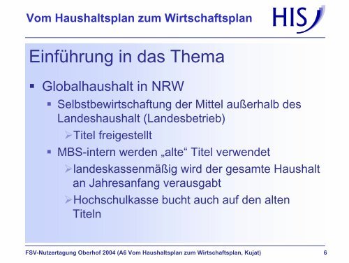 A6 - Vom Haushaltsplan zum Wirtschaftsplan