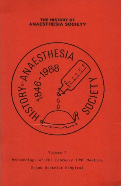 Volume 7 - History of Anaesthesia Society