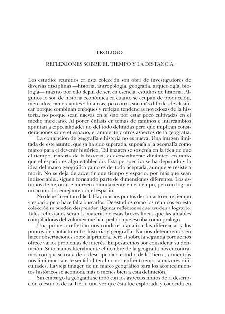PrÓLoGo reFLexiones soBre eL TiemPo y La disTancia Los ... PrÓLoGo reFLexiones soBre eL TiemPo y La disTancia Los ...