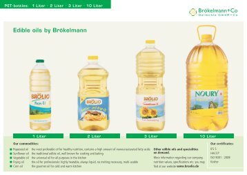 Edible oils by Brökelmann - Brökelmann + Co