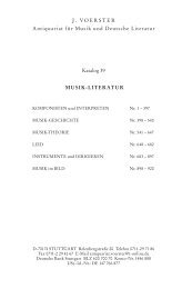 J . VOE RSTER Antiquariat für Musik und Deutsche Literatur Katalog ...