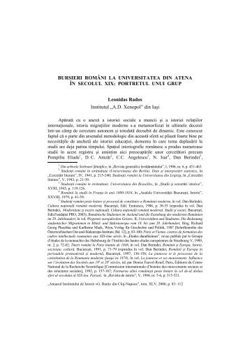 PORTRETUL UNUI GRUP Leonidas Rados ... - Institutul de Istorie