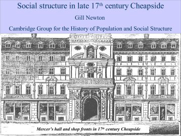 Social structure in late 17th century Cheapside