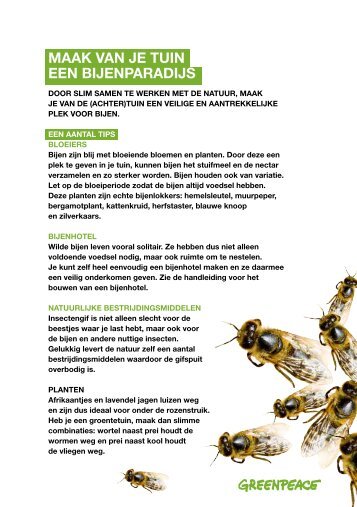 Download hier de folder 'Maak van je tuin een bijenparadijs'