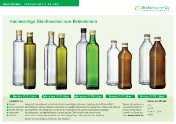 Übersicht Logistikdaten Glas-Gebinde - Brökelmann + Co