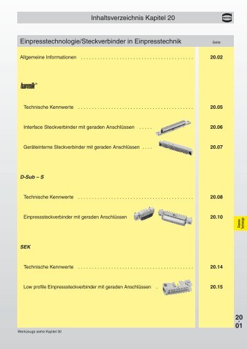 20. 01 Einpresstechnologie/Steckverbinder in Einpresstechnik ...