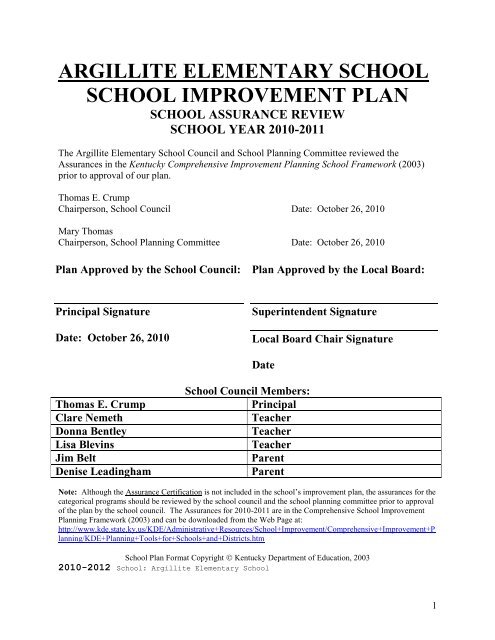 argillite elementary school - Greenup County School District ...