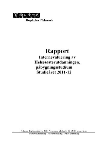 Vedlegg - Rapport om intern evaluering av helsesÃ¸sterutdanningen